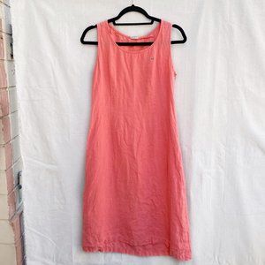Lacoste Peach Pink Linen Sleeveless Dress Sz 42